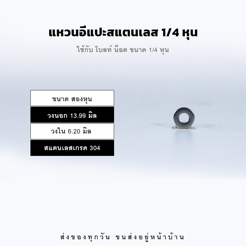 แหวนอีแปะ แหวนแบน แหวนรองน็อต – สแตนเลส 304
