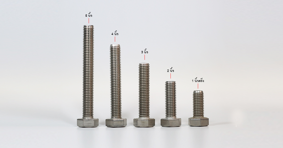 โบลท์หัวหกเหลี่ยม 5/8 นิ้ว ห้าหุน น็อตเบอร์ 26 – สแตนเลสเกรด 304