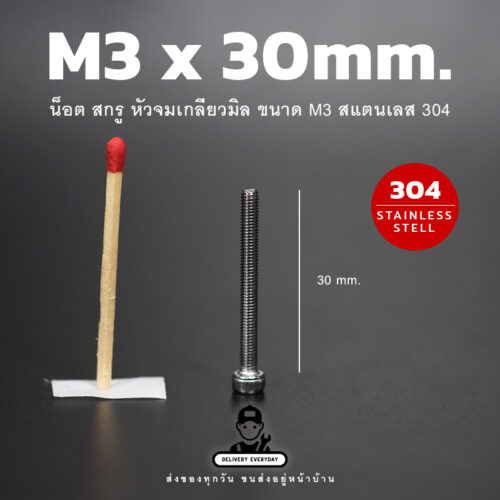 สกรูหัวจม M3