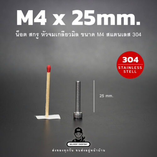 สกรูหัวจม M4